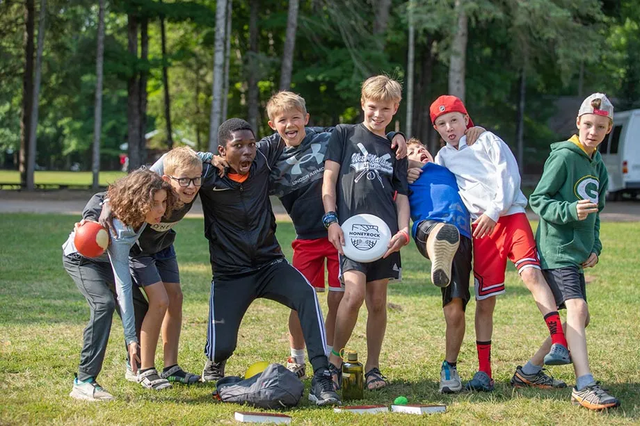 A group of kids smiling