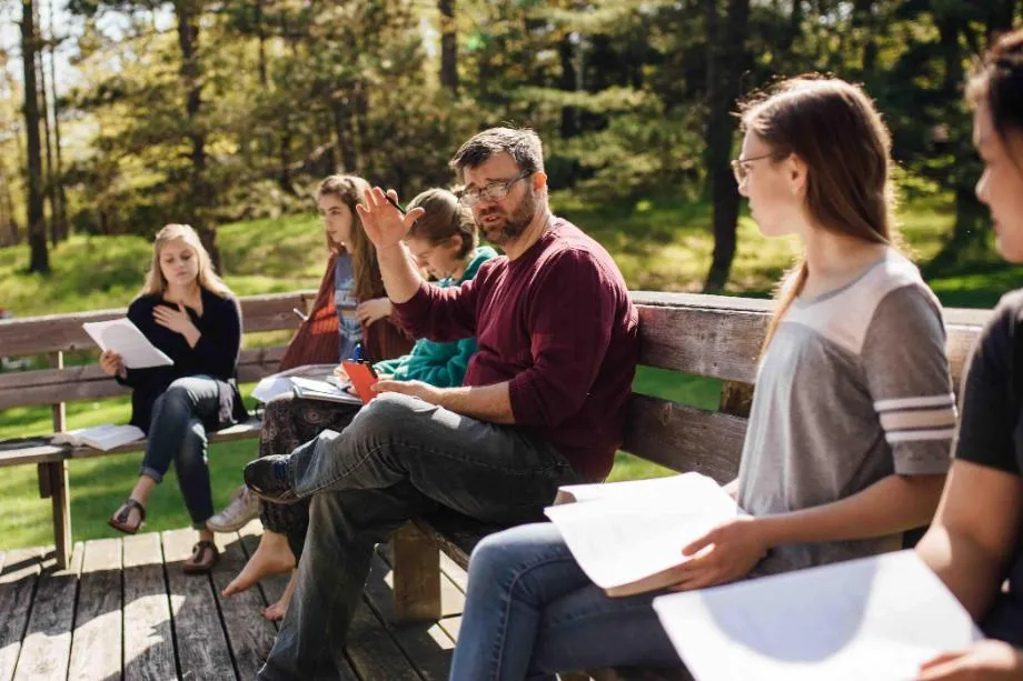 faculty with students at honeyrock