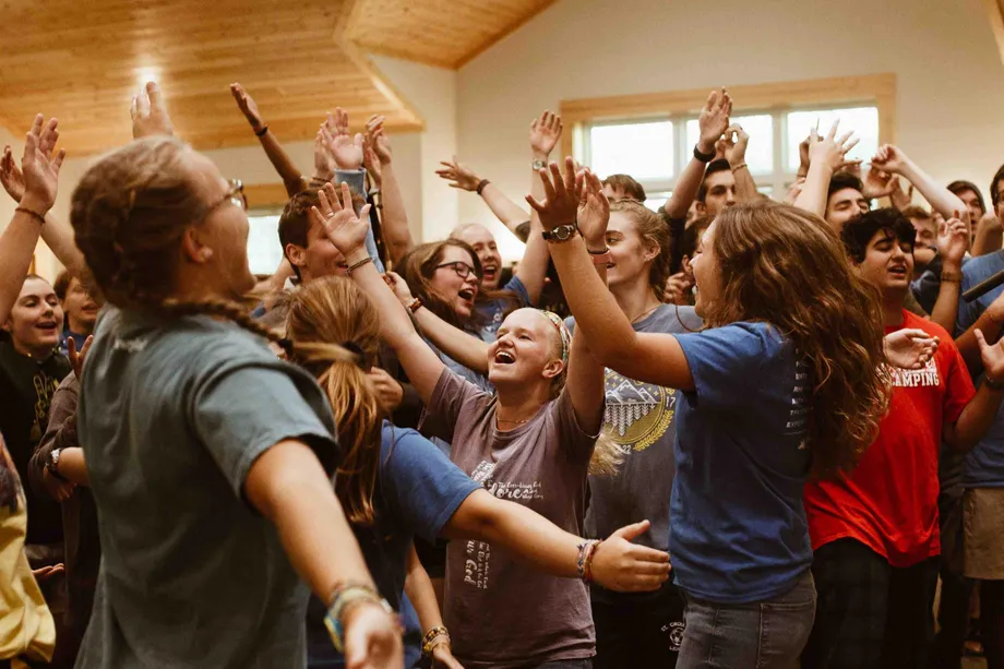 high school camper worship at honeyrock