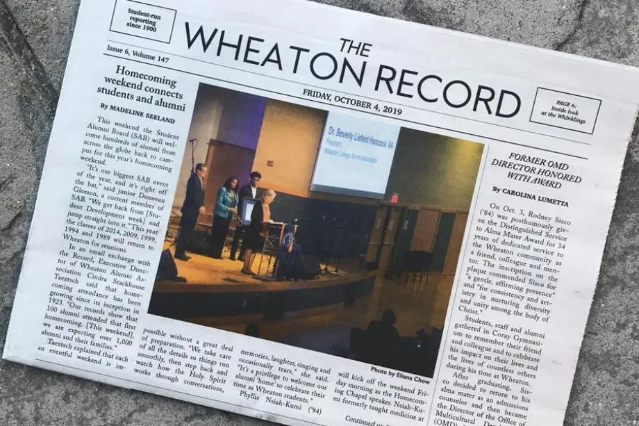 The Wheaton Record - student newspaper at Wheaton College IL