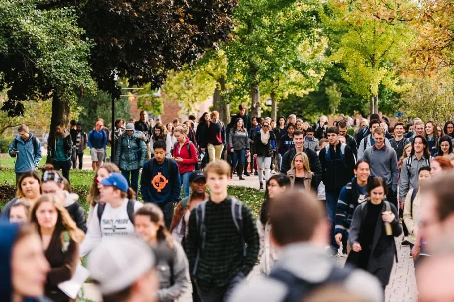 Crowd of Wheaton College IL Students 