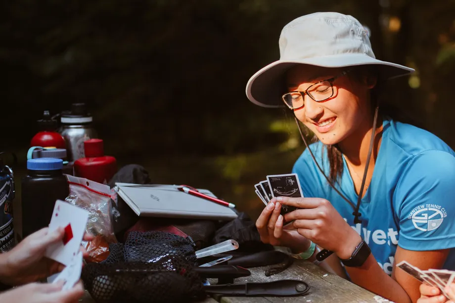 Campers Play Cards