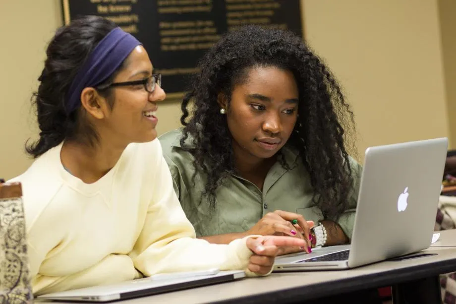 Students at a computer