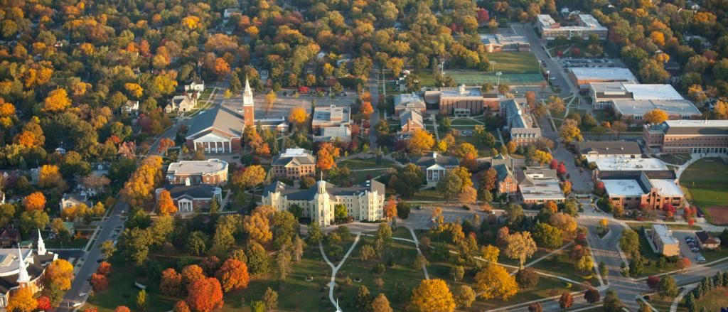 Aerial view of campus