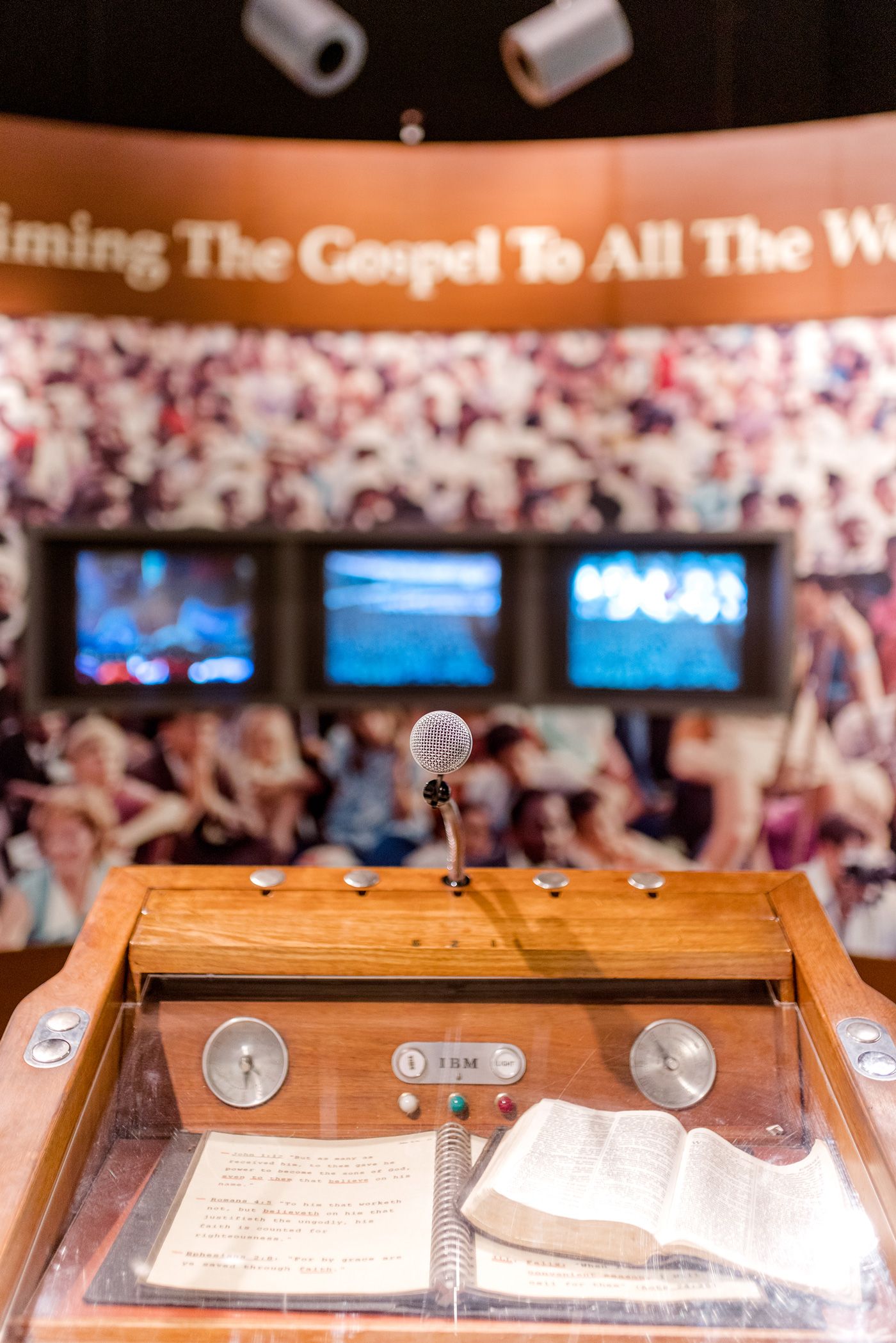 Billy Graham's Podium in the Life and Ministry of Billy Graham Display