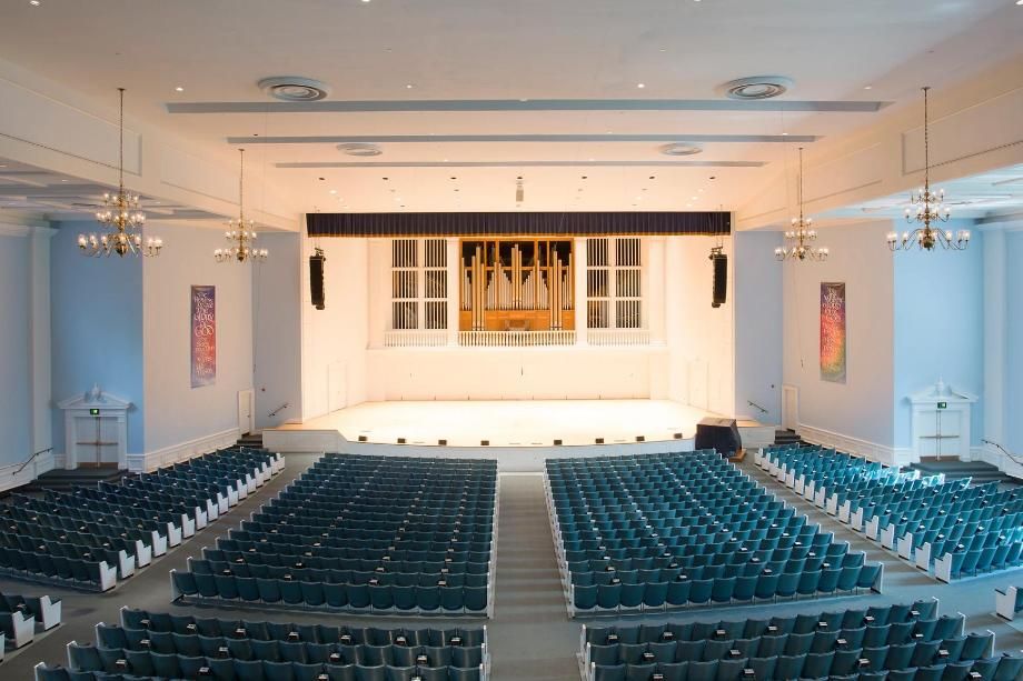 Edman Chapel Interior with Empty Stage