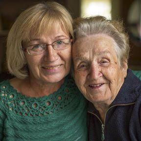 Elderly Mother and adult daughter