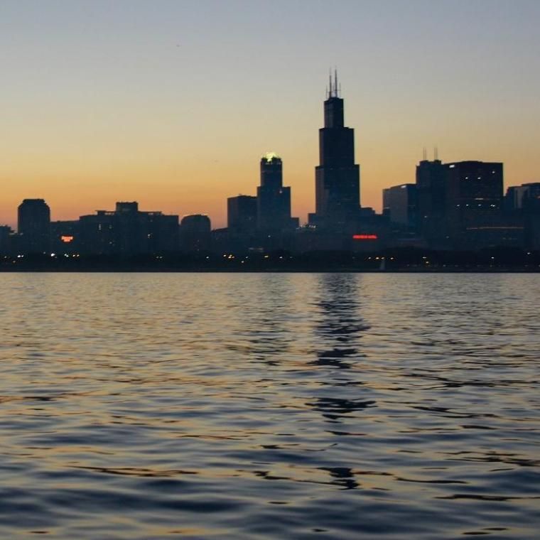 Chicago Skyline during Sun Set