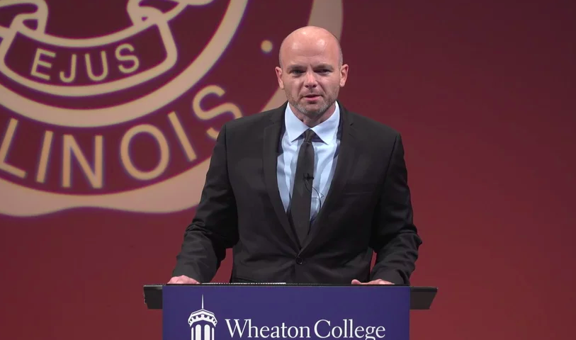 Keith Johnson speaking at Wheaton College Tower Talk