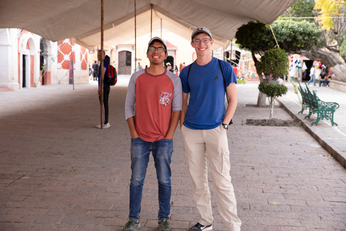 Wheaton in Mexico student with friend