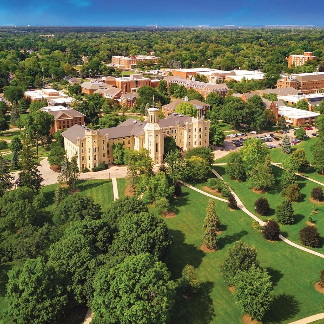 Wheaton College Campus Aerial Shot