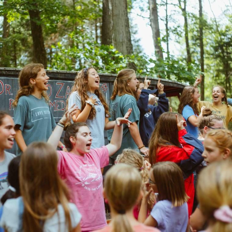 After waking up and getting ready for the day, campers go to the "Zacco Wagon" to sing a few crazy songs before eating breakfast. This happens before every meal and is often shortened to "Zacco" and is pronounced "Zack-O".