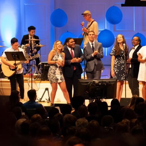 Wheaton College Orientation Opening Worship Band at Edman Chapel