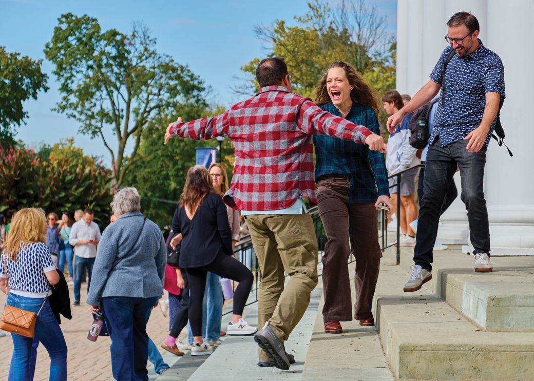 All smiles for seeing old friends and classmates after years apart.