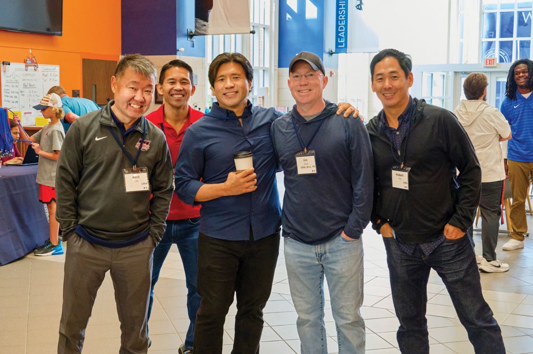 Kent Lee ’94, Dave Sue ’94, David Sung ’94, Jim Black ’94, M.A. ’99, and Hubert Kim ’94.