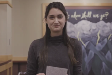 Wheaton Senior Alisa Reads a Letter Written to Herself as a Freshman