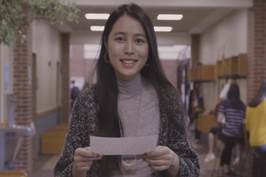 Senior Student Chloe reads letter to herself as freshman