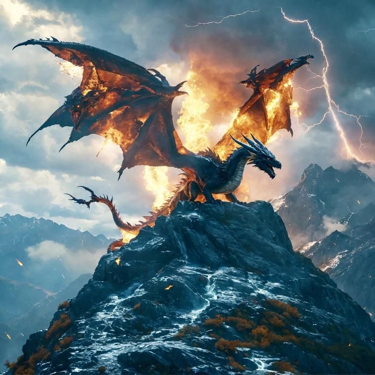 Dragon on mountain