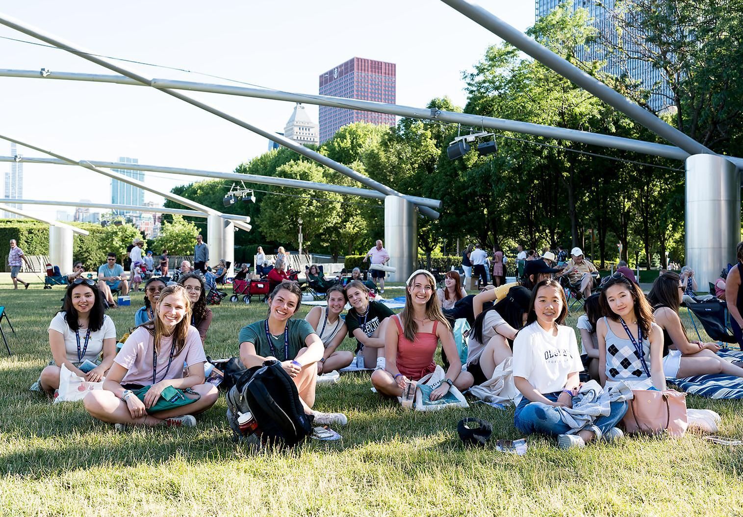 Wheaton College Summer Institute Students at Pritzker Pavilion in Chicago