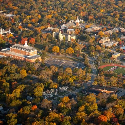 Aerial view of campus