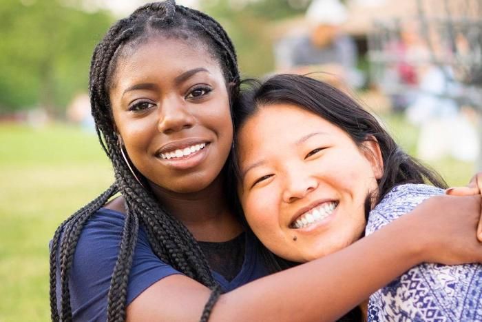 students smiling together at BRIDGE