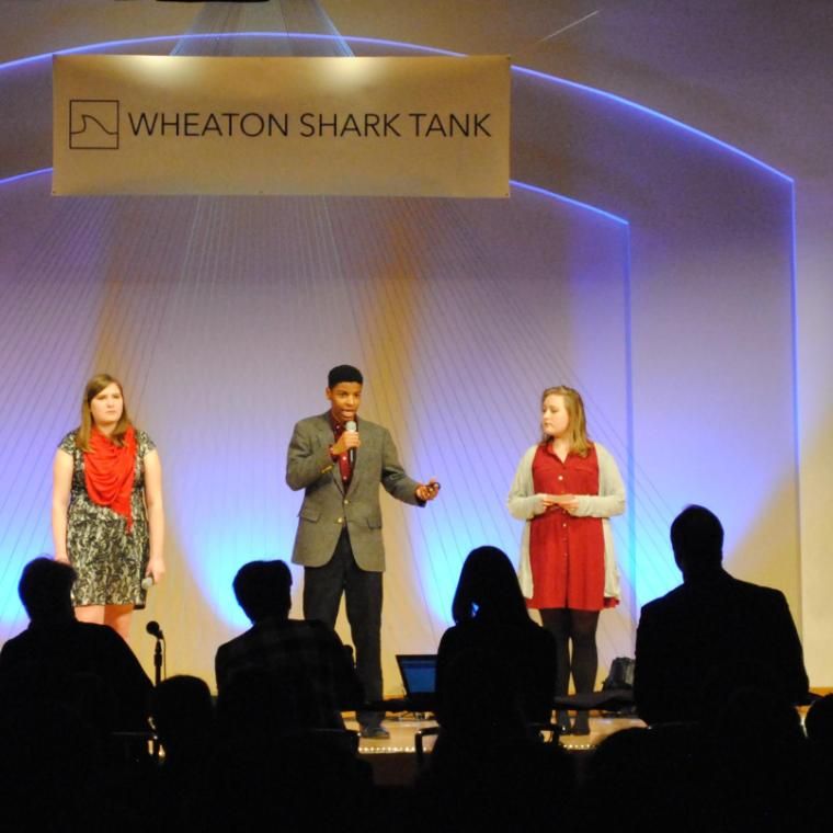 Wheaton College Students Students at Shark Tank Event