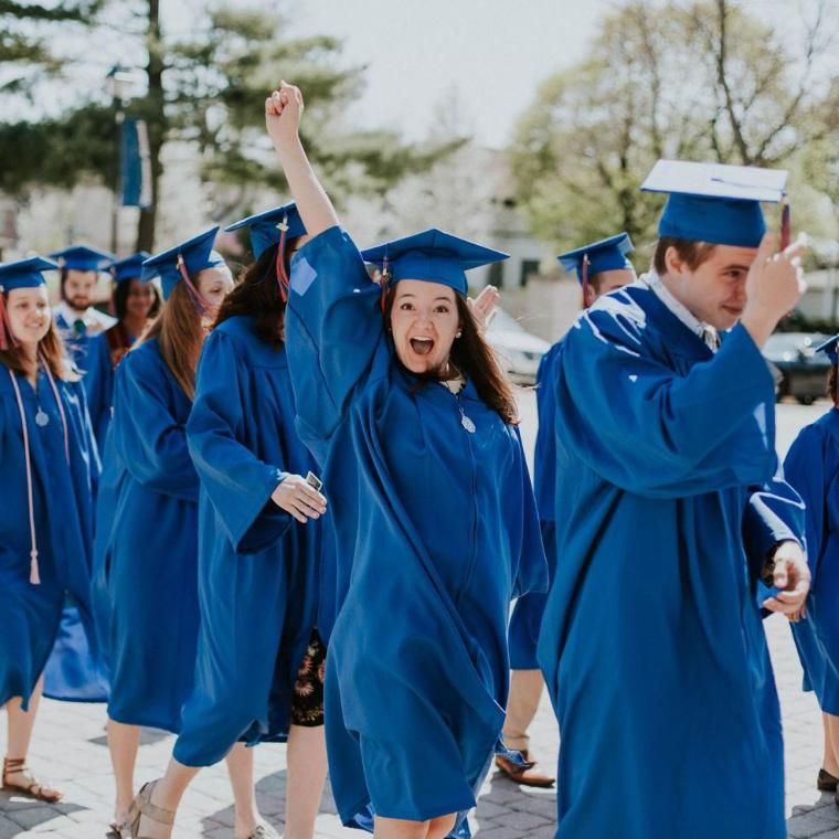 Wheaton College IL Graduates in Cap and Gown