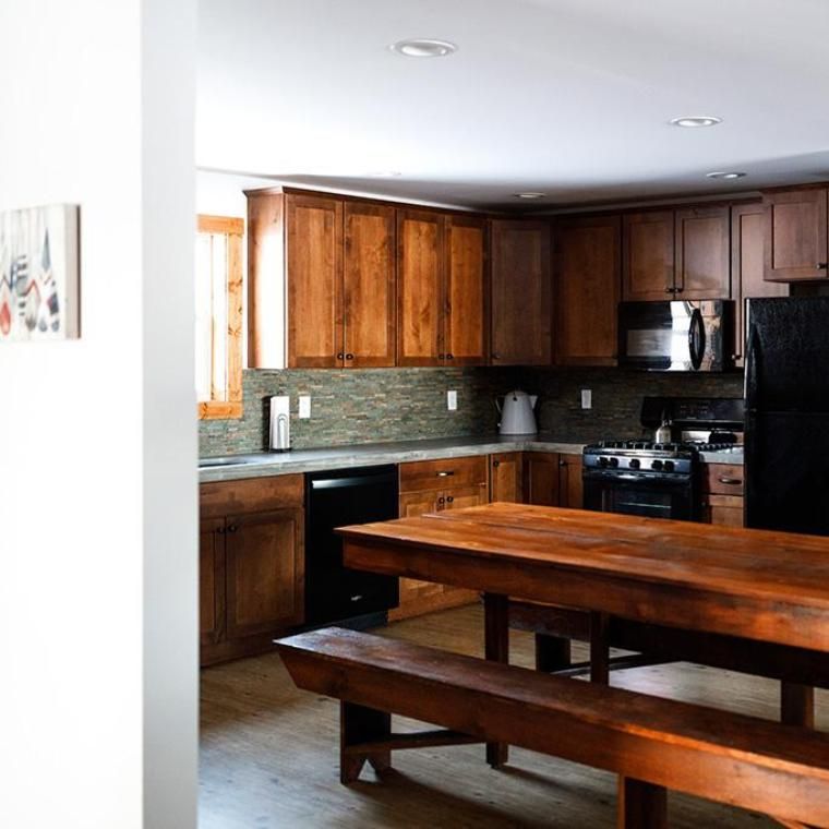 kitchen of wellspring cabin