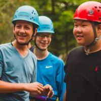 camper guys in helmets