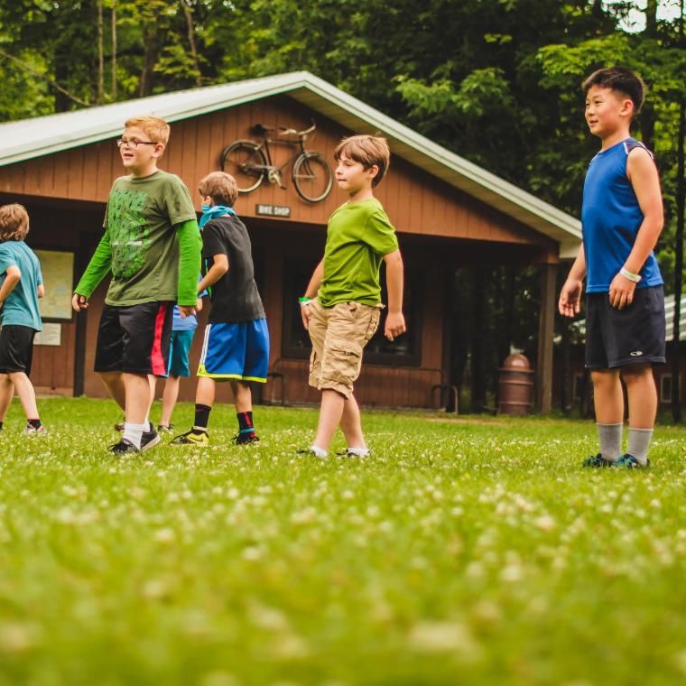 We get the day started around 9:30 am with group games after all of the campers arrive from parent drop-off and in-town school bus pick-ups.