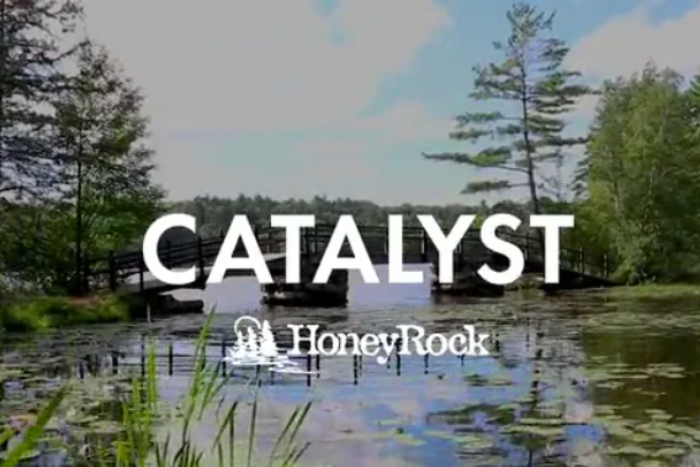 catalyst text over honeyrock bridge photo