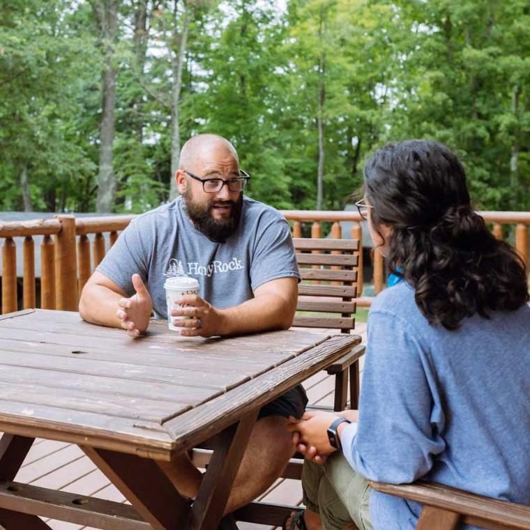 jeff root with student at honeyrock