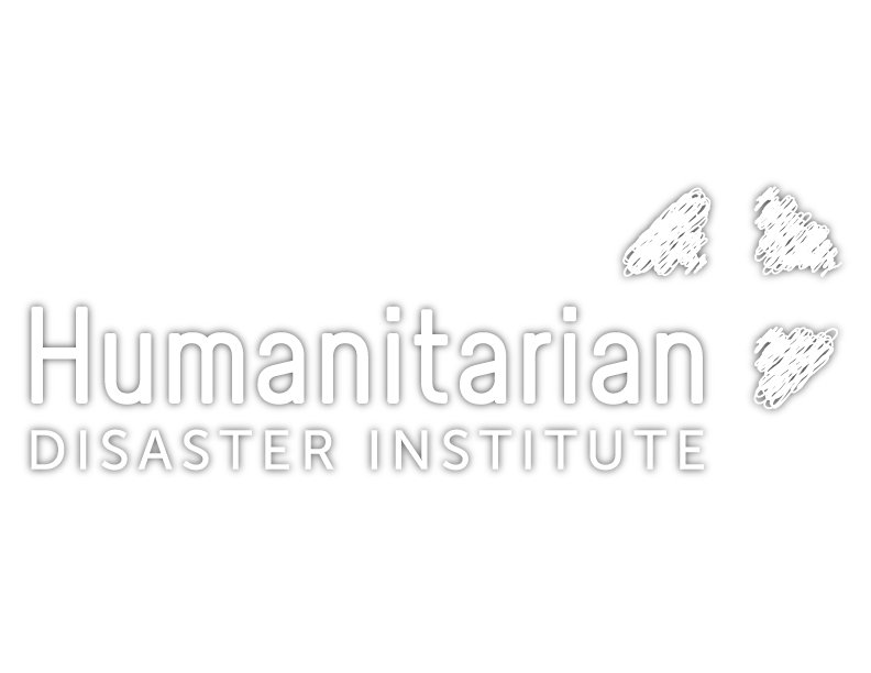 Humanitarian Disaster Institute Logo White with Shadow