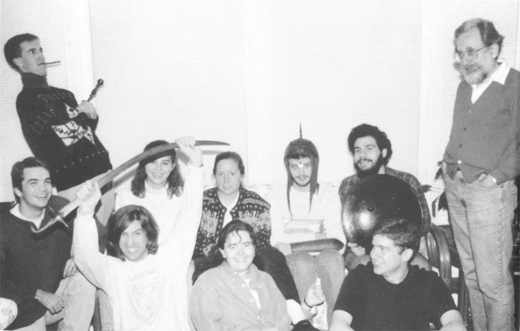 Members of the Wheaton College Archaeological Society pose for their yearbook photo with some added flair.