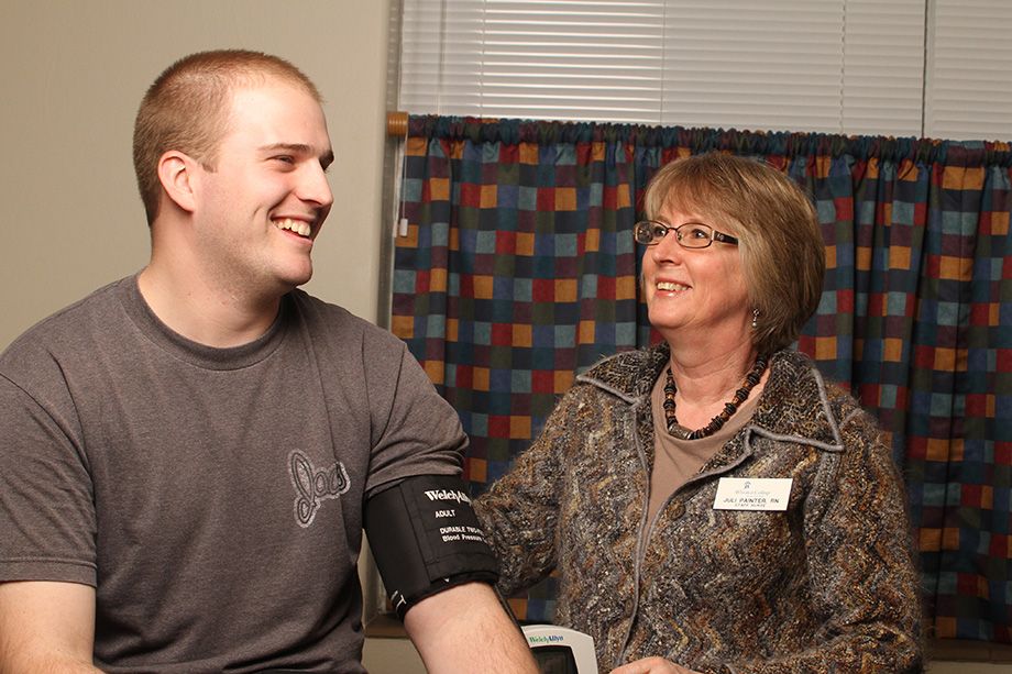 920x613 student with blood pressure cuff