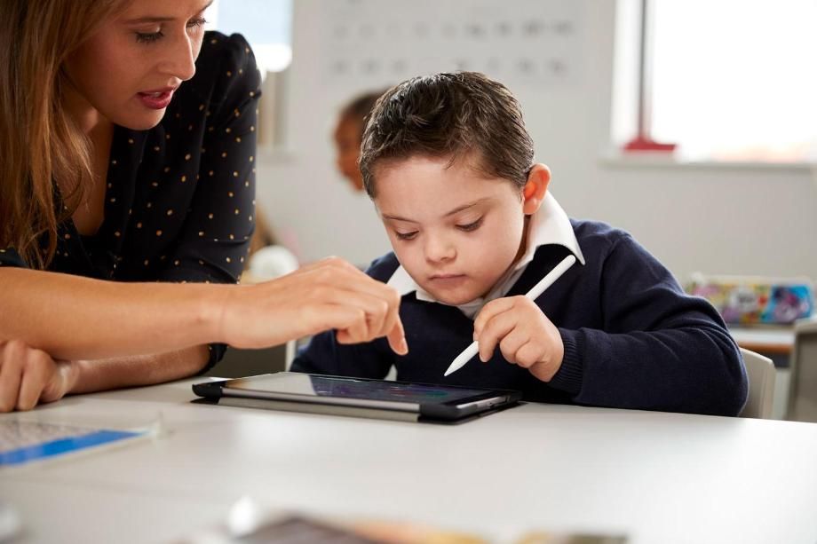 Teacher with Disabled Student